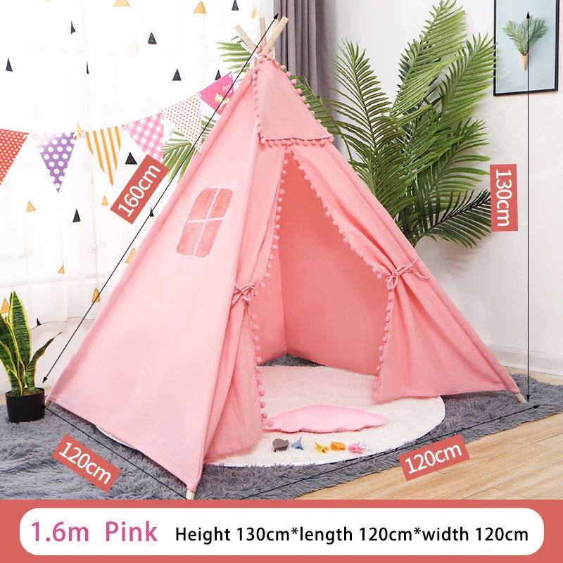 1.35m Tent For Kid Play House Wigwam for Children Portable Children Tipi Tents Teepee Tipi Infantil Kid Tent Girl Play Room