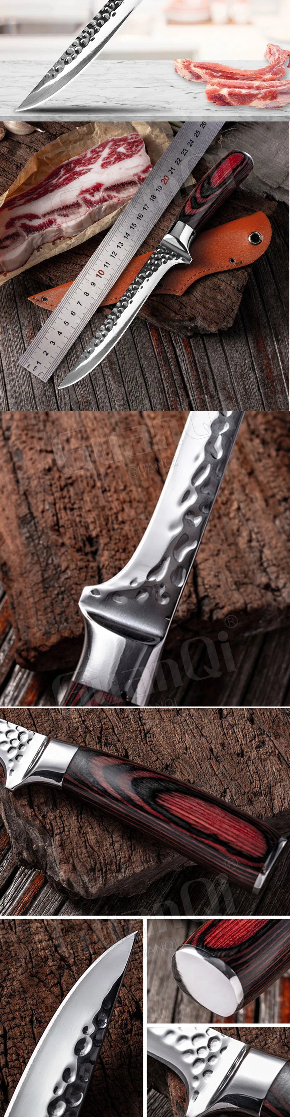 Handmade Stainless Steel Kitchen Chef Boning Knife Fishing Knife Sharp Meat Cleaver Butcher Knife Slicing Slaughter Knives Tool