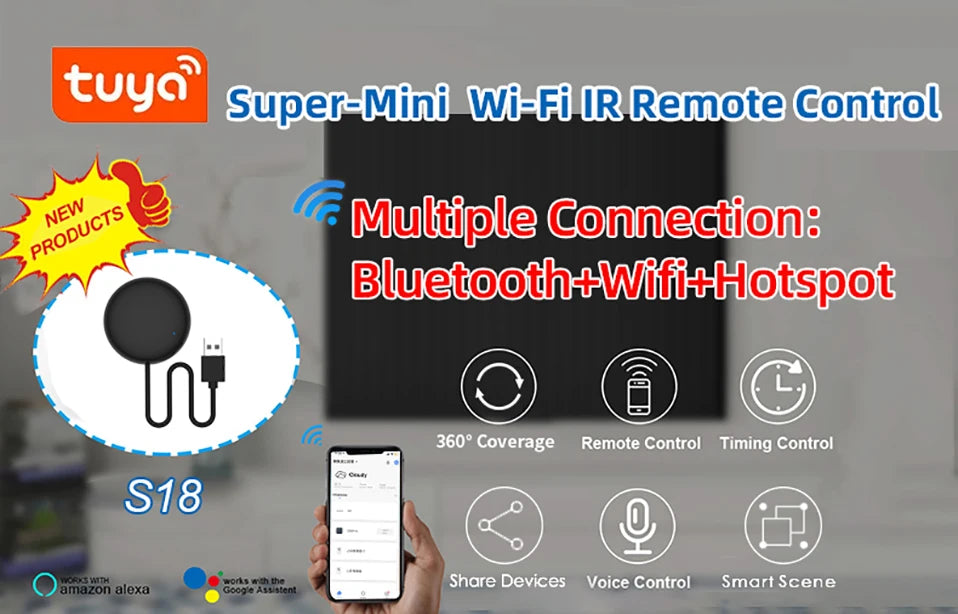 Tuya WiFi IR Remote Control for Smart Home for TV Air Condition works with Alexa Google Home Yandex Alice