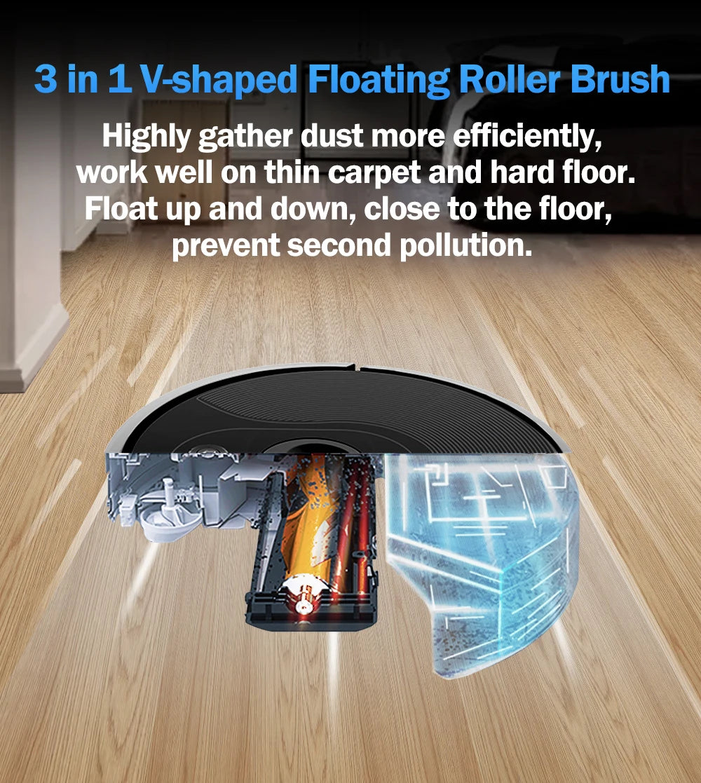 Robot Vacuum Cleaner ABIR X6 , 6000PA Suction, Smart Eye System,APP Virtual Barrier,Smart Home Appliance,Auto Floor Mopping