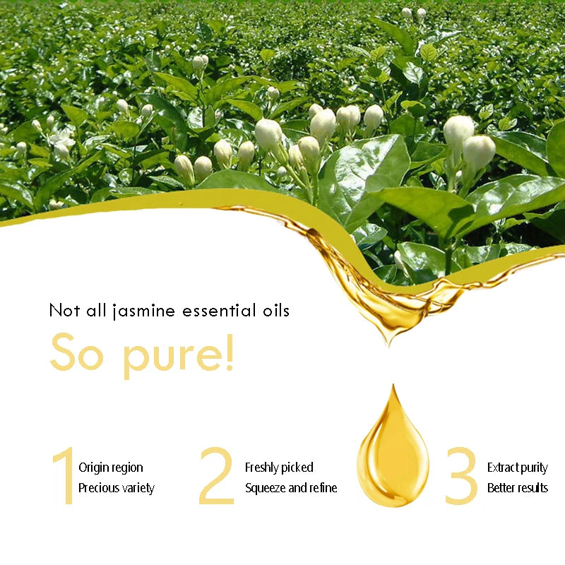 Jasmine Essential Oil,Natural Jasmine Oil for Diffuser Massage Body Skin Hair Care Fragrance