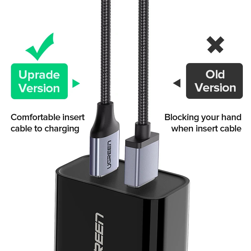 Ugreen Micro USB Cable 3A Nylon Fast Charging USB Type C Cable for Samsung Xiaomi HTC USB Charger Data Cable Mobile Phone Cable