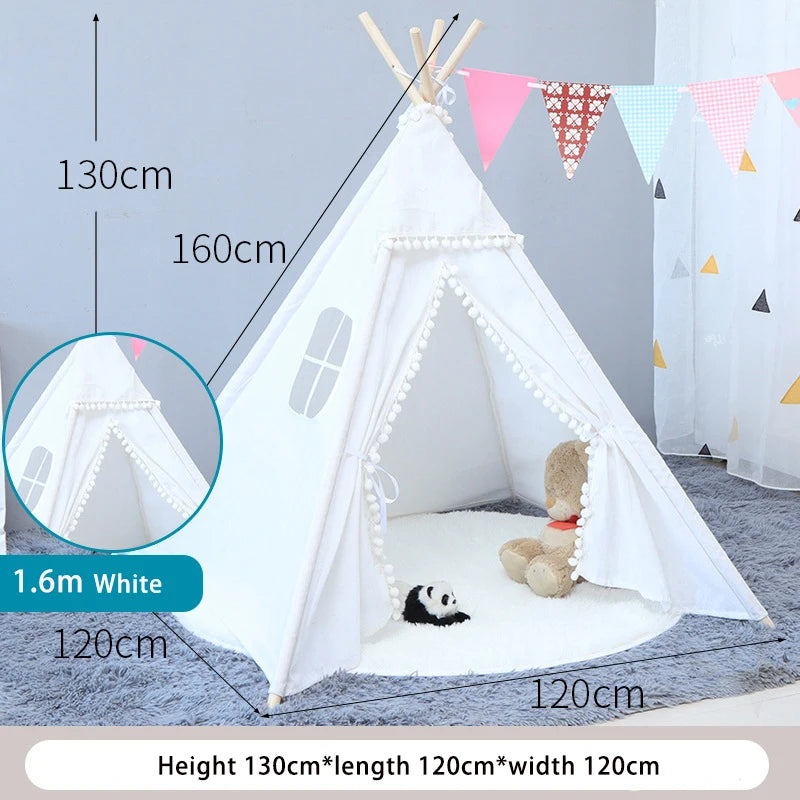 1.35m Tent For Kid Play House Wigwam for Children Portable Children Tipi Tents Teepee Tipi Infantil Kid Tent Girl Play Room