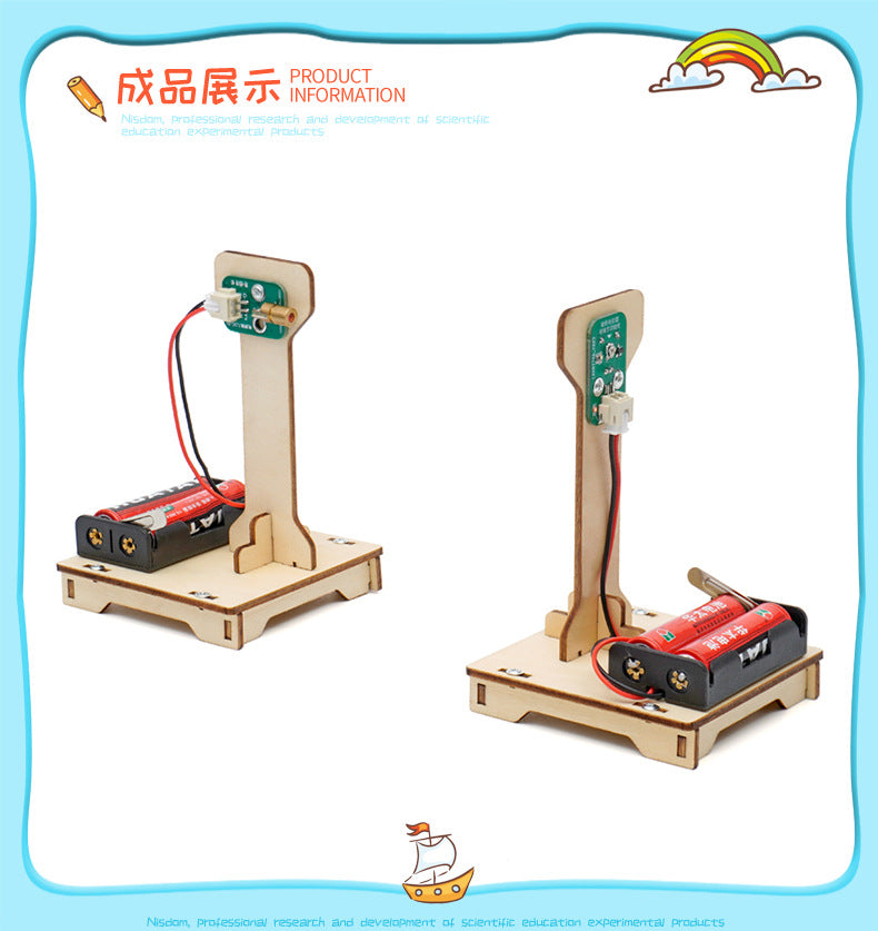 DIY Infrared Alarm STEM Toys Technologia Science Experimental Tool Kit Learning Educational Wooden Puzzle Games for Kids Gift