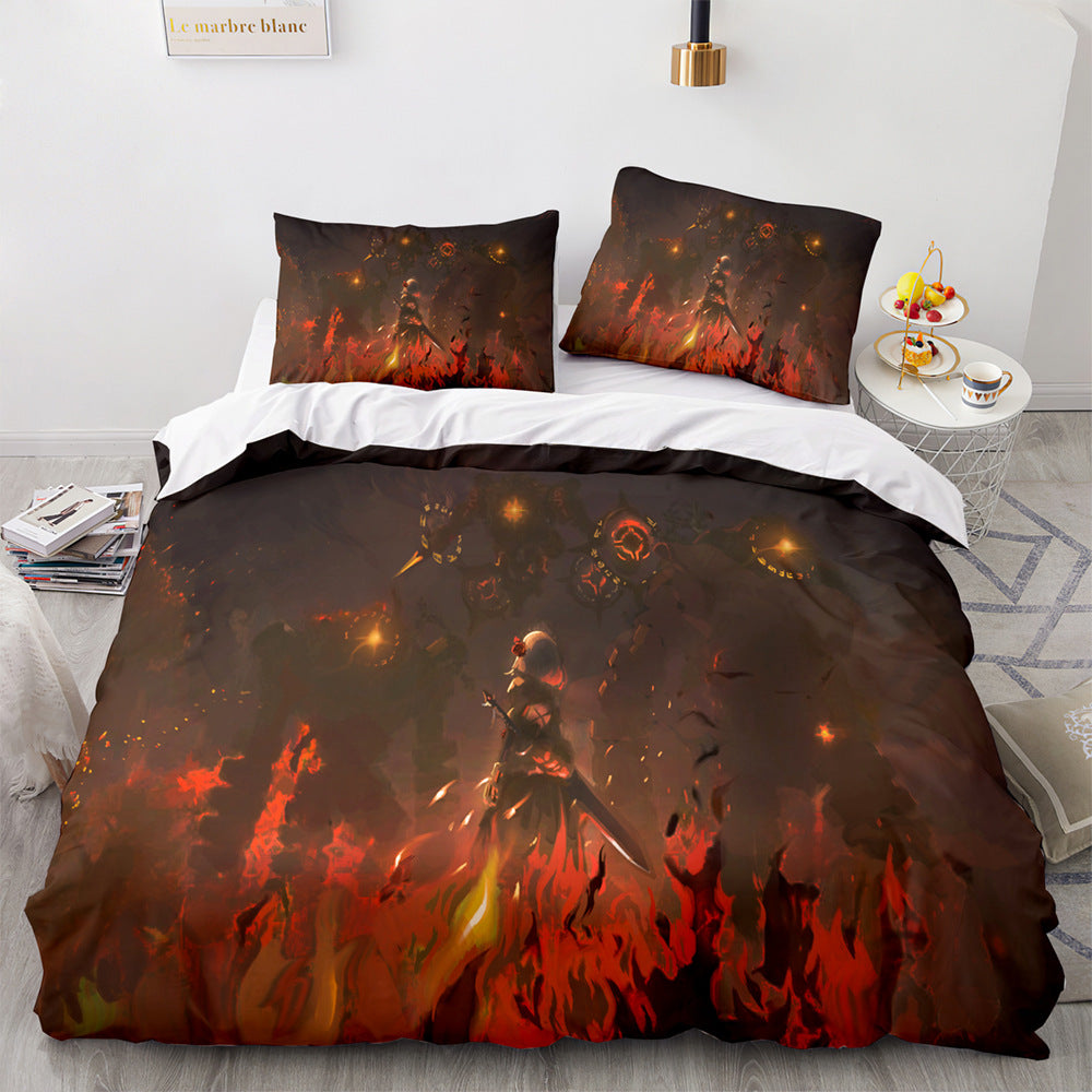 Game Genshin Impact Comforter Bedding Sets Quilt Bed Cover Duvet Cover Pillow Case 2-3 Pieces Sets Kids Adult Size