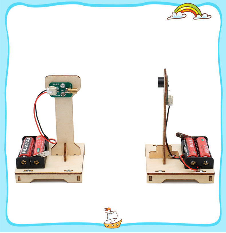 DIY Infrared Alarm STEM Toys Technologia Science Experimental Tool Kit Learning Educational Wooden Puzzle Games for Kids Gift