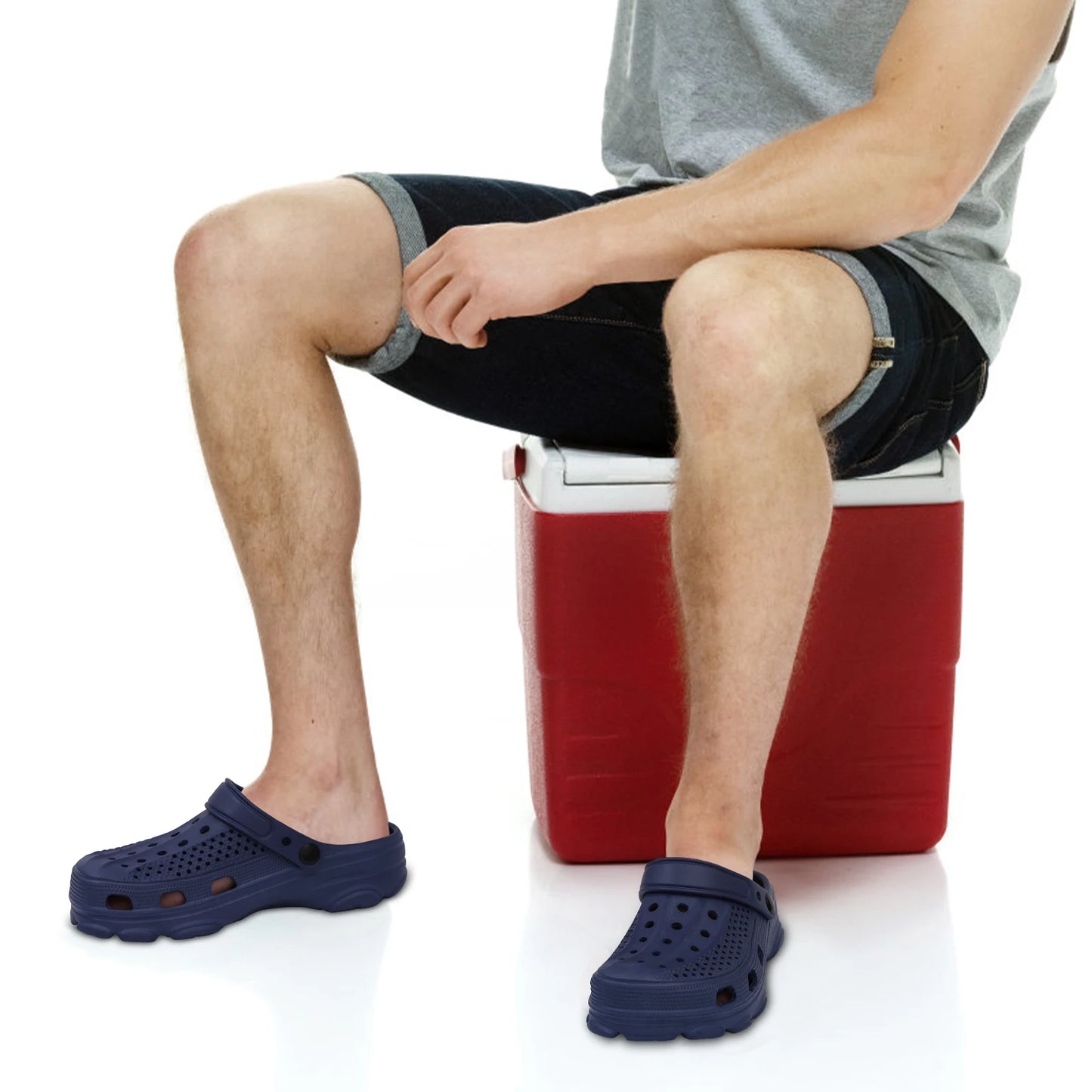 Smile Pop Casual Men Clogs Slippers Band Summer Slippers Outdoor Non-slip Beach Cozy Men Shoes Soft EVA Home Breathable Slippers