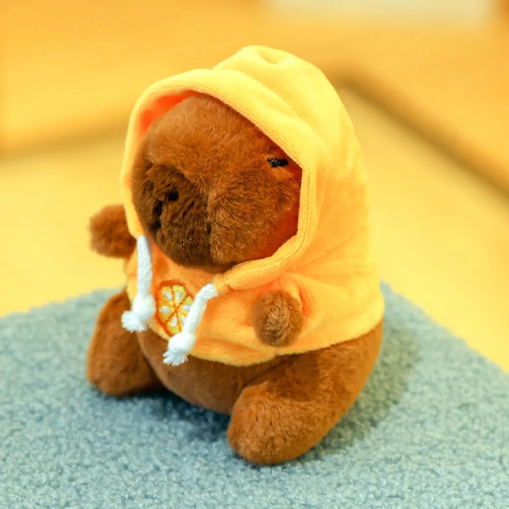 Soft Capybara Plush Toy with Wings Small Size Simulation Doll Stuffed Animals Hoodie Anime Fluffty Toy for Child Gift