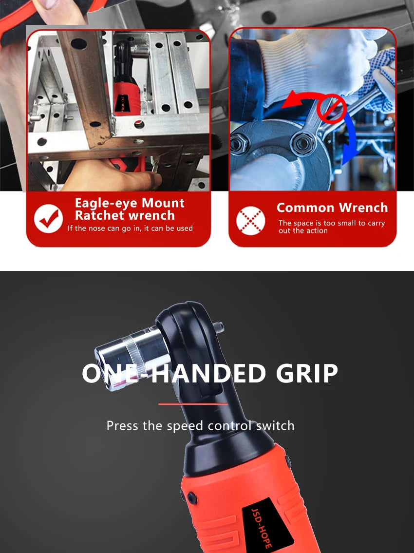 27/5000 Electric ratchet wrench 90 degree straight Angle electric charging wrench lithium electric stage truss tool