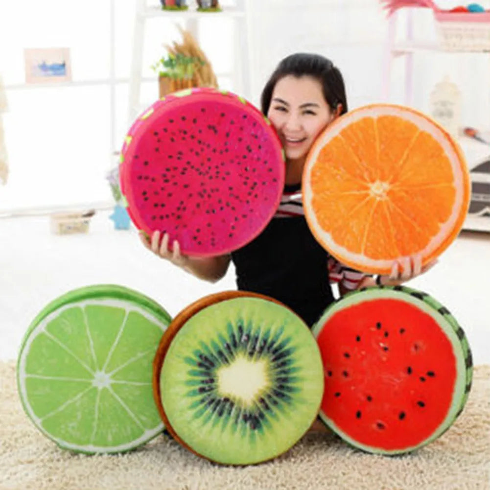 33cm Cushion Fruit Shape For In-bed Reading And Watching Back And Head Pillow Round Cushion Lint-free