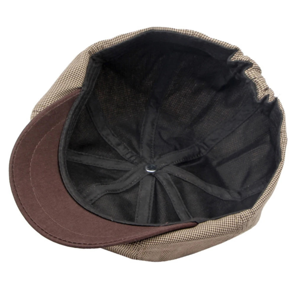 HT4168 Berets Spring Summer Caps for Men Women Artist Painter Octagonal Newsboy Beret Hat Flat Cap Male Female Plaid Beret Cap