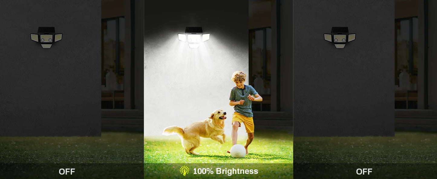 Solar Outdoor Lights - 3000LM 188 LED Motion Sensor Lights Solar Flood Security Lights for Backyard Yard Patio