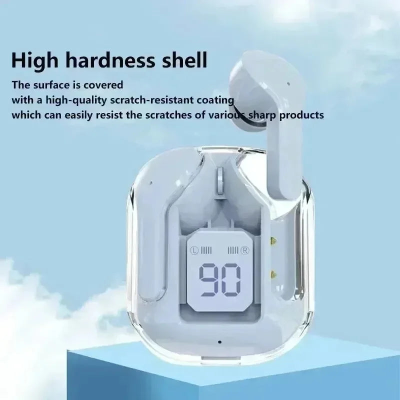 T2 Tws Wireless Bluetooth Headphones Bluetooth Earbuds Transparent ENC Power Digital Display Stereo Sound Earphones for Xiaomi