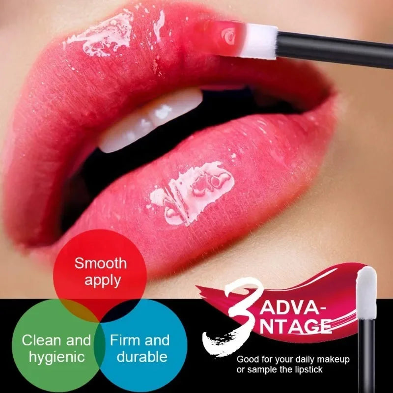 100 Pcs Disposable Lip Lint Free Applicators Lipstick Testers Wands Applicators for Makeup Lip Brushes Makeup Beauty Tool