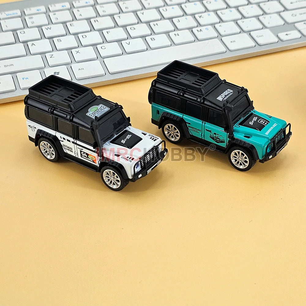 1:64 Metal Alloy Proportional Remote Control Vehicle Model 2.4GHz Mini Simulation RC Car With Trailer