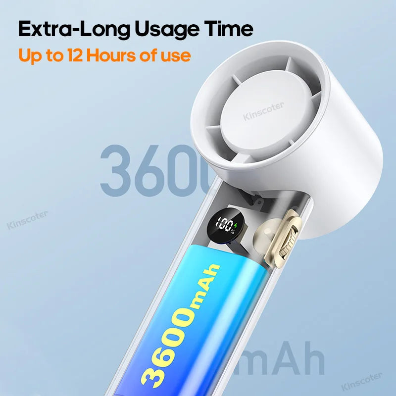 New Digital Handheld Fan High Speed Wind 100 Speeds Cooler Fan Ventilator Turbo Fan Air Circulator Handfan