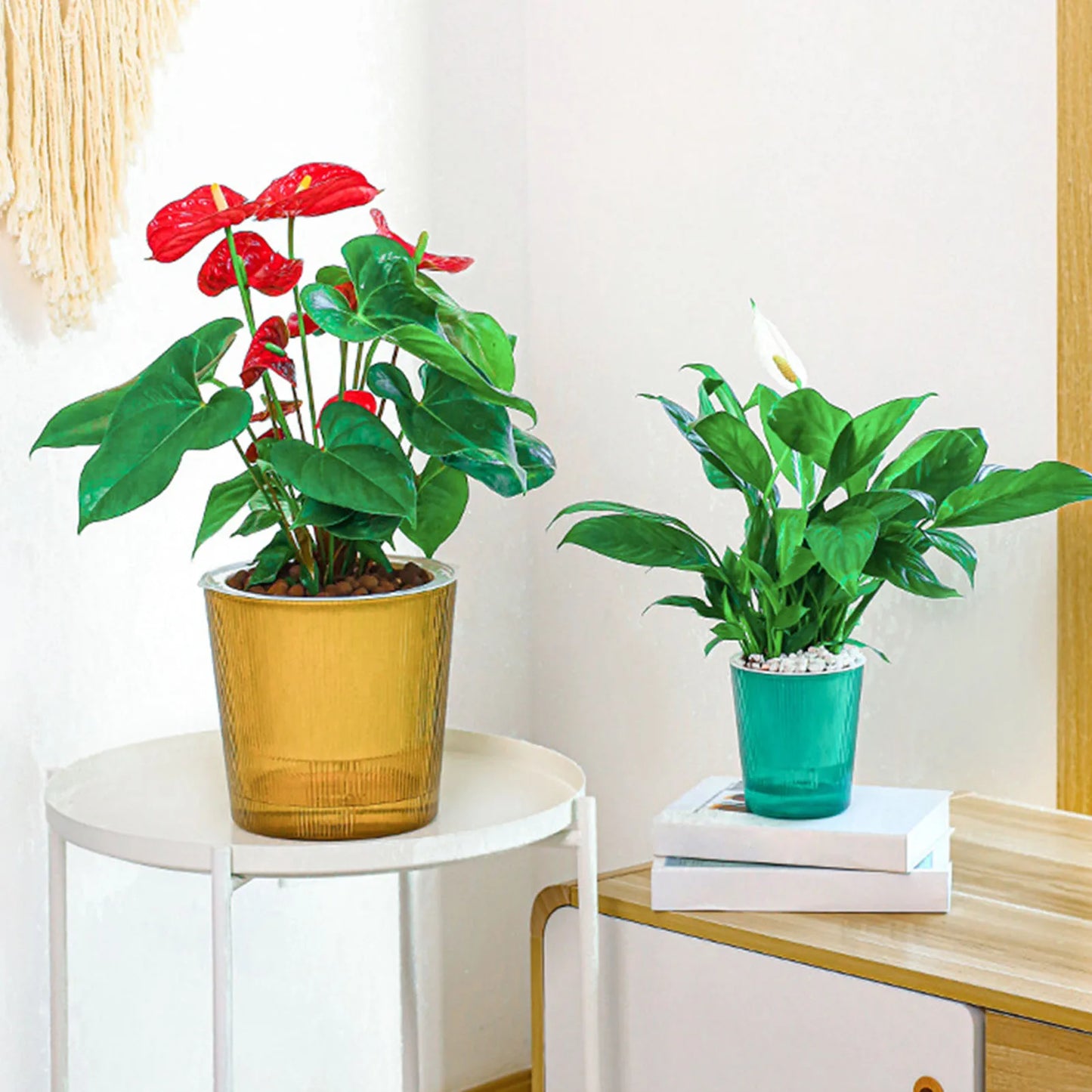 Clear Self Watering Planters Pots Automatic Water Absorption Potted Flowerpot Suitable For Living Room Plants Flowers Supplies