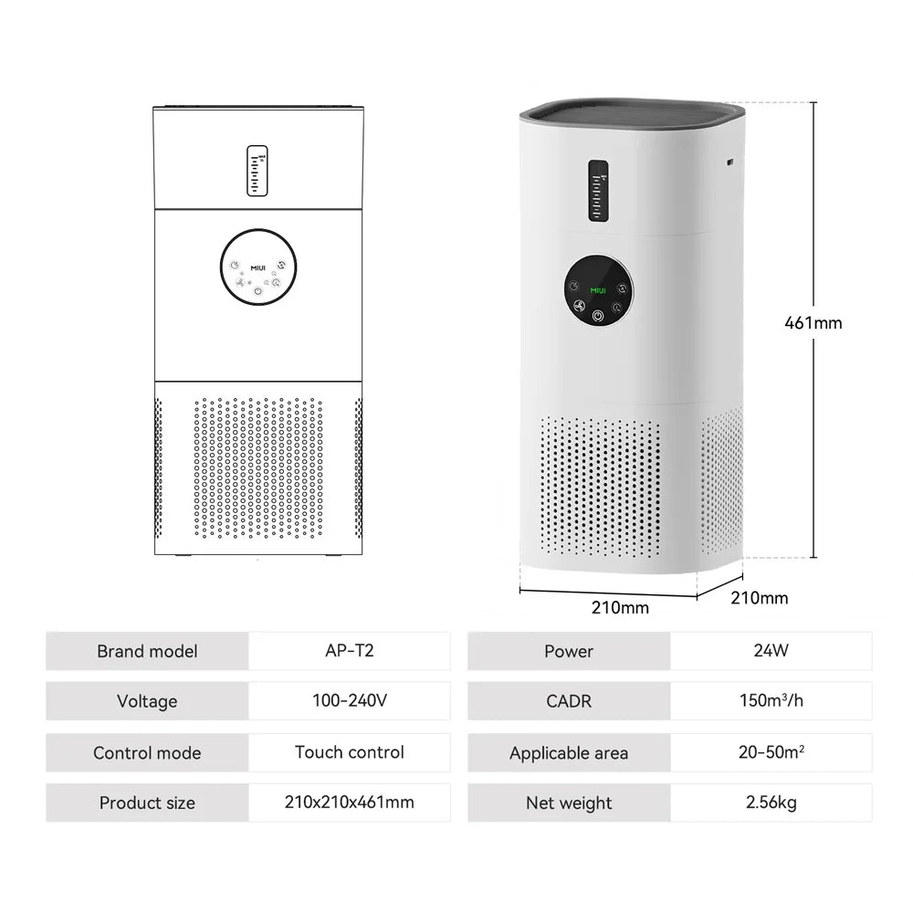 Air Purifier with Humidifier Combo for Home Allergies and Pets Hair, Smokers in Bedroom, H13 True HEPA Filter,2-in-1