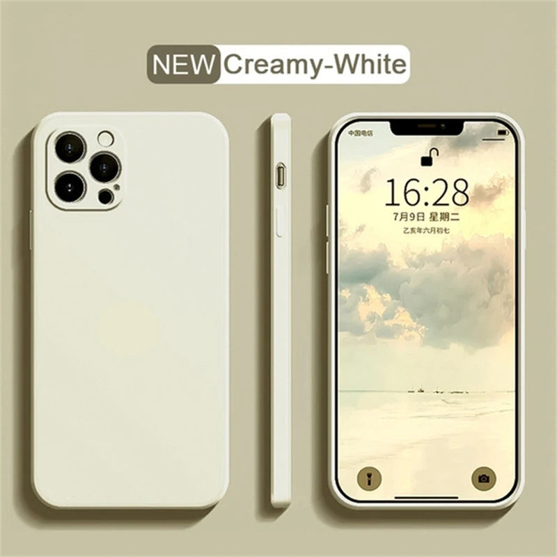Luxury Liquid Silicone Shockproof Case for iPhone 11 12 13 14 15 Pro Max 7 8 14 15 Plus X XS XR Max Mini Back Soft Cover Funda
