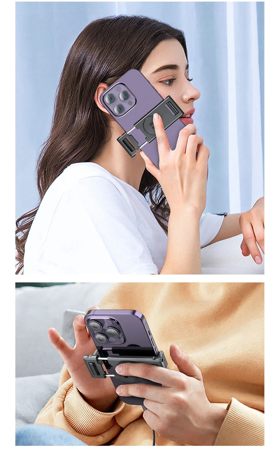 FGCLSY AI Auto Following Gimbal Stabilizer 360 Rotation Phone Stand P02 Desktop Tracking Gimbal with Remote for Live Photography