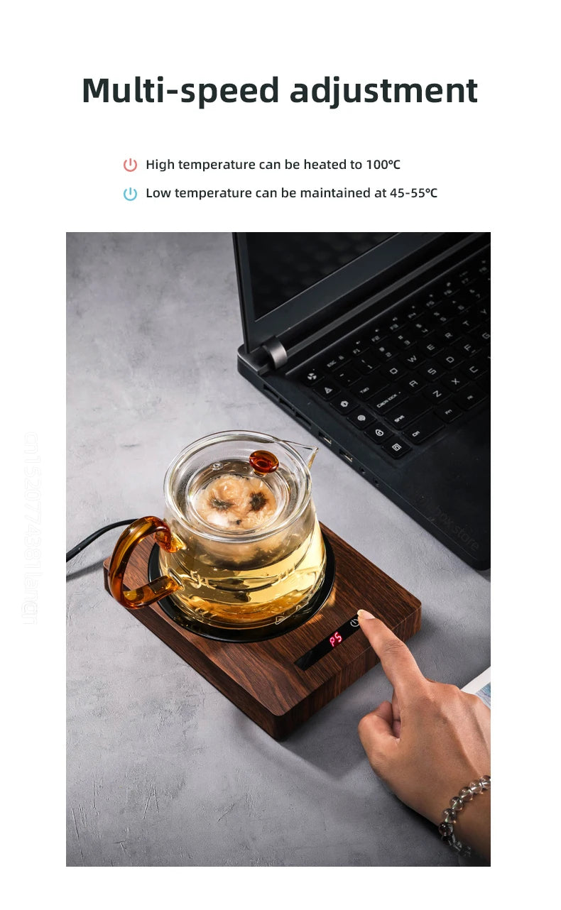 200W Cup Heater Mug Warmer 100°C Hot Tea Maker 5 Gear Warmer Coaster Electric Hot Plate Heating Pad Coffee Milk Tea 110V/220V