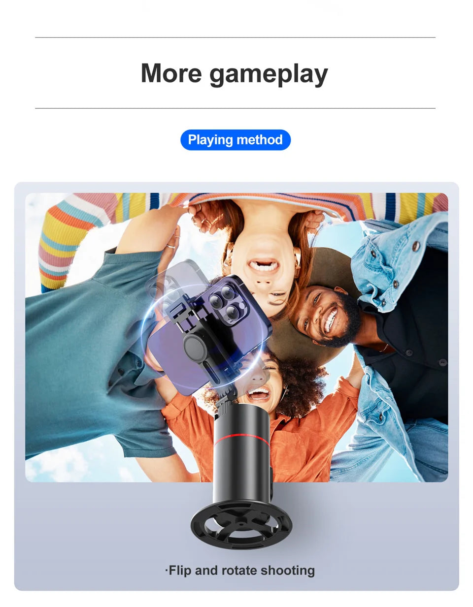 FGCLSY AI Auto Following Gimbal Stabilizer 360 Rotation Phone Stand P02 Desktop Tracking Gimbal with Remote for Live Photography