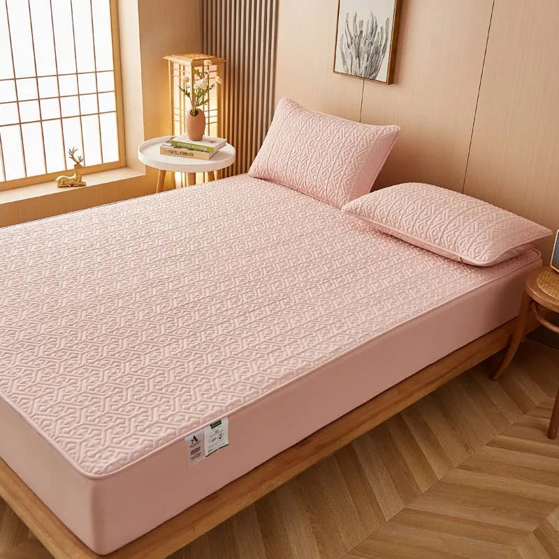 Pure Cotton Soft Quilted Mattress Cover Anti-bacterial King Size Customized Bed Pad Protector Cover Not Included Pillowcase