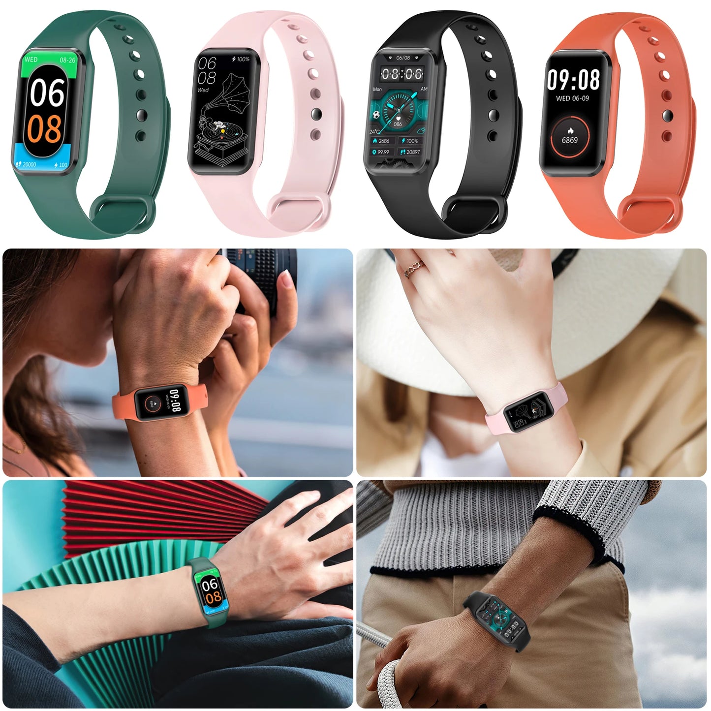 IOWODO 1.47" HD Smart Watch for Men Women Exercise Mode Smartwatch Sleep Monitor Pedometer Fitness Watch with Heart Rate SpO2