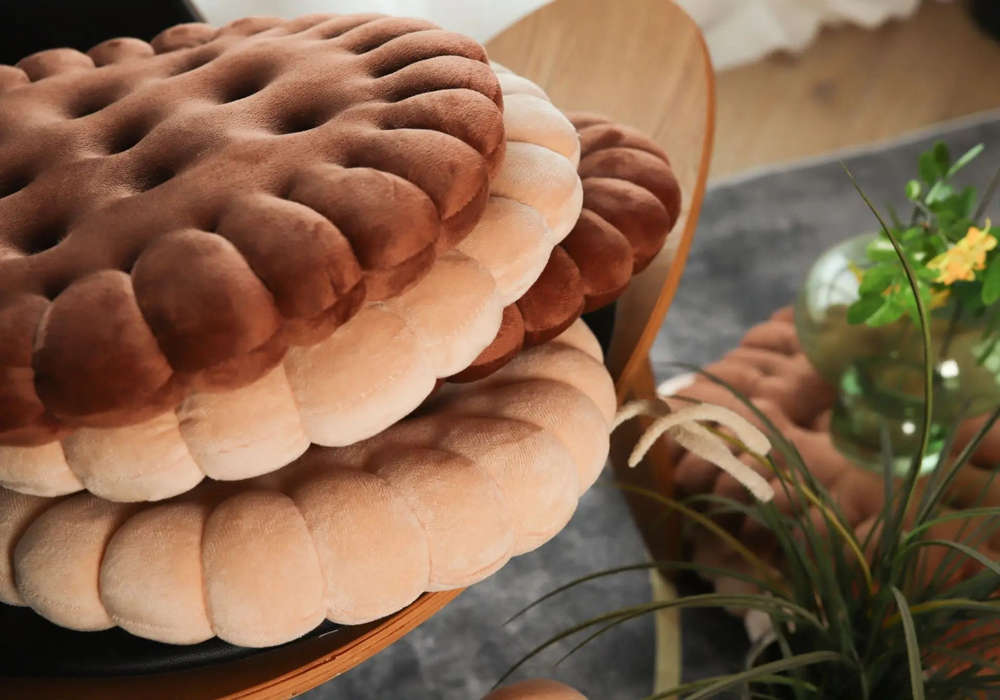 INS Cookie Biscuit Cushion Soft Cute Throw Pillow Square Circle Thicken Seat Decorative Flooring for Living Room Household Chair