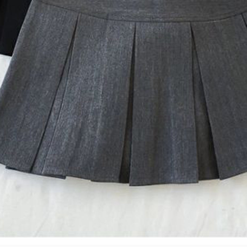 Fashion A Line Women Pleated Skirt High Waist Zipper Grey Student Mini Skirt JK Summer New 2023 Black Ladies Suit Skirt