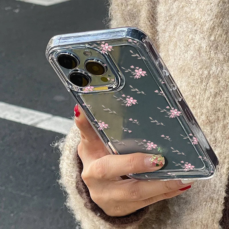 Transparent Flower Phone Case For iPhone 11 Case for iPhone 13 12 14 16 15 Pro Max XR XS X 7 8 SE Aesthetic Floral Cover Funda