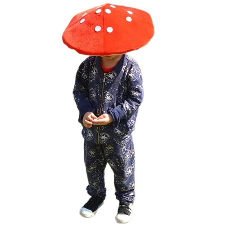 Adult Stuffed Mushroom Hat Christmas Party Plush Hat Adult Carnivals Photography Hat Halloween Party Festival Hat
