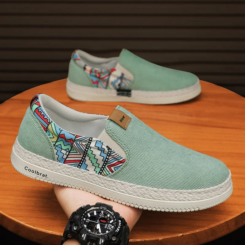 Flat Canvas Shoes For Men Fisherman Linen Cloth Loafers Summer Men's Sneakers New Style Shoes Sneakers Male Casual Shoes Man