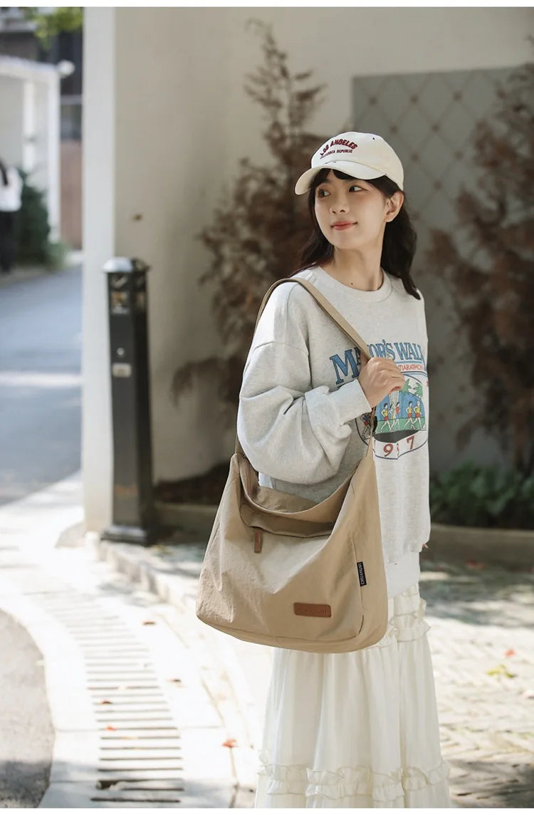 Japanese Women Men Shoulder Crossbody Bag Large Canvas Messenger Bags for Student 2024 Brand Book Bags Female Handbag Satchels