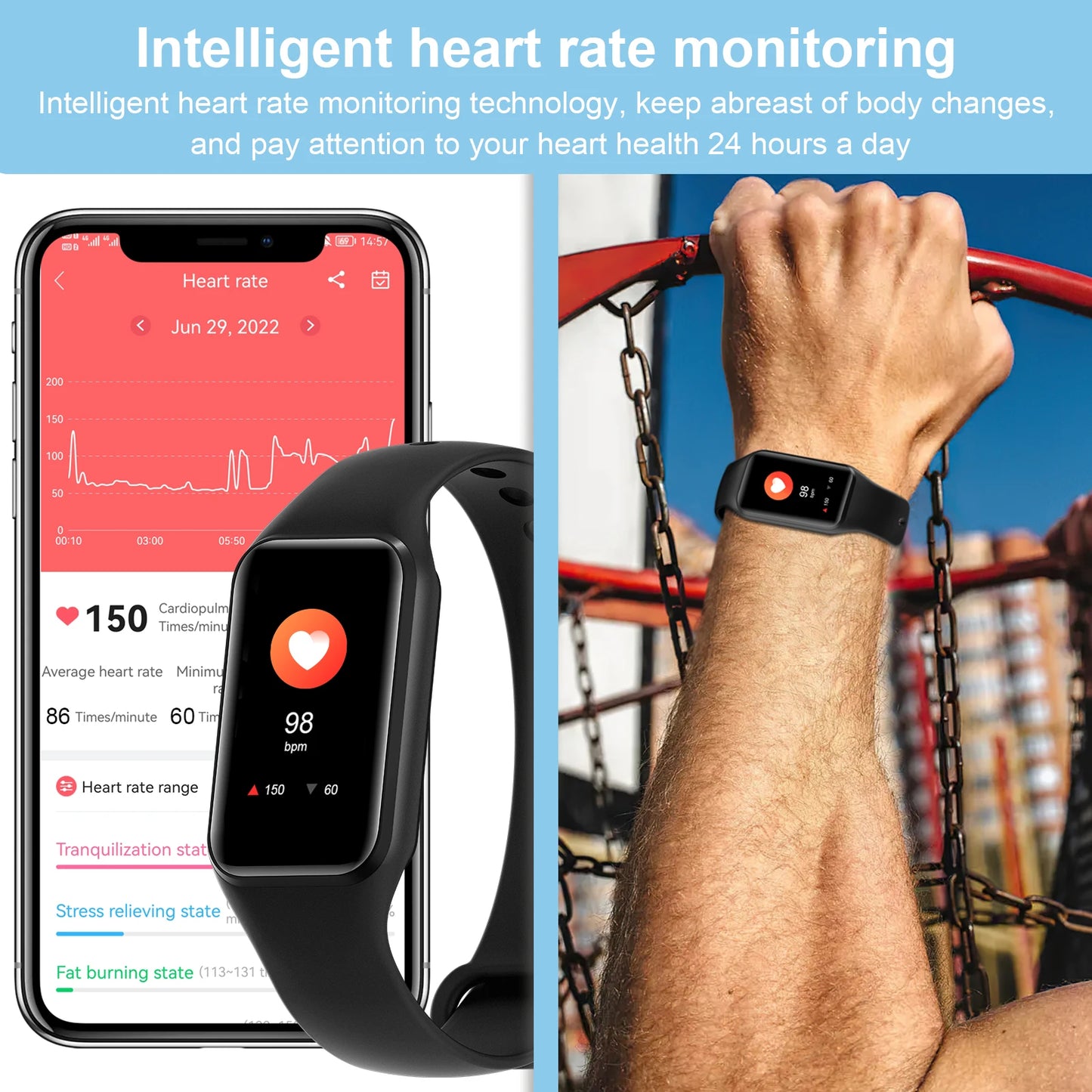 IOWODO 1.47" HD Smart Watch for Men Women Exercise Mode Smartwatch Sleep Monitor Pedometer Fitness Watch with Heart Rate SpO2