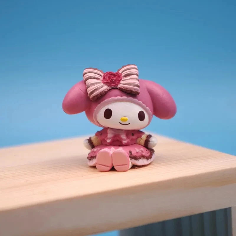 5Pcs Set Anime Figure Doll 3-4cm Kawaii Kuromi Melody Model Accessories Children's Toys Gift Action Figures Hobbies Gifts