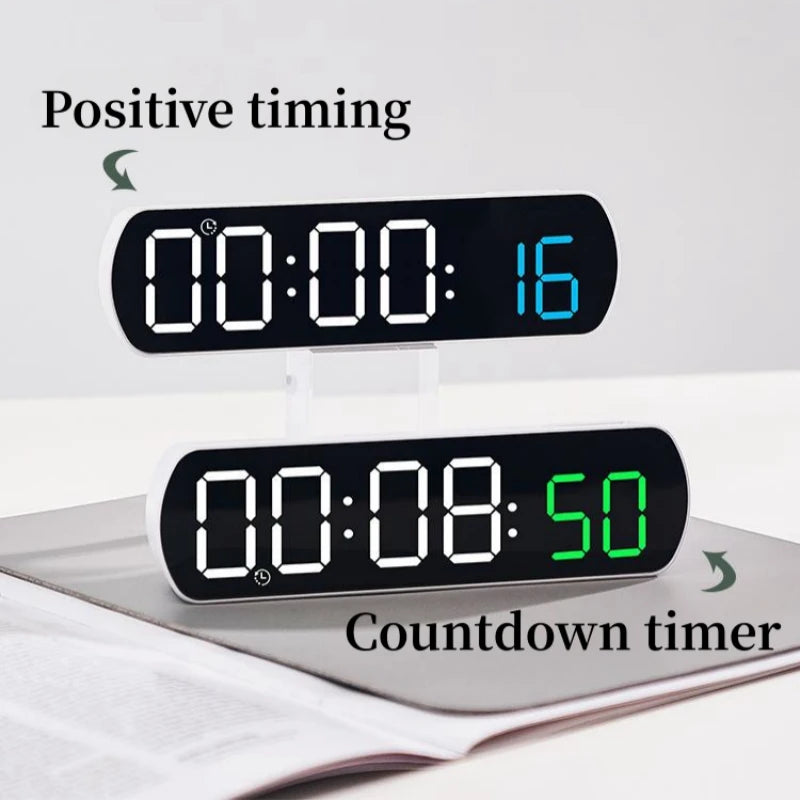 Voice Control Digital Alarm Clock TEMP Date Timer Coutdown Night Mode Type-C USB 12/24H Anti-disturb Funtion 2 Alarms LED Clock