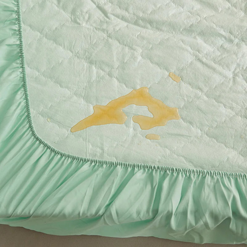 100% Waterproof Quilted Mattress Cover Protector Breathable Antibacterial Fitted Sheet with Elastic Band Queen King Bed Sheet