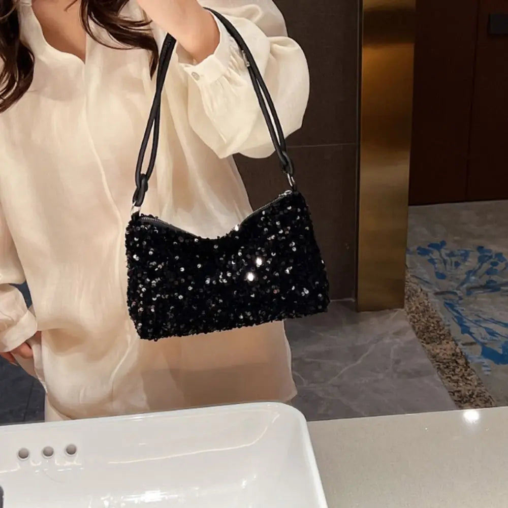 Solid Color Sequins Crossbody Bags Fashion INS Sequins Shoulder Bags Phone Purse Handbag Evening Clutch Bag Girl DIY