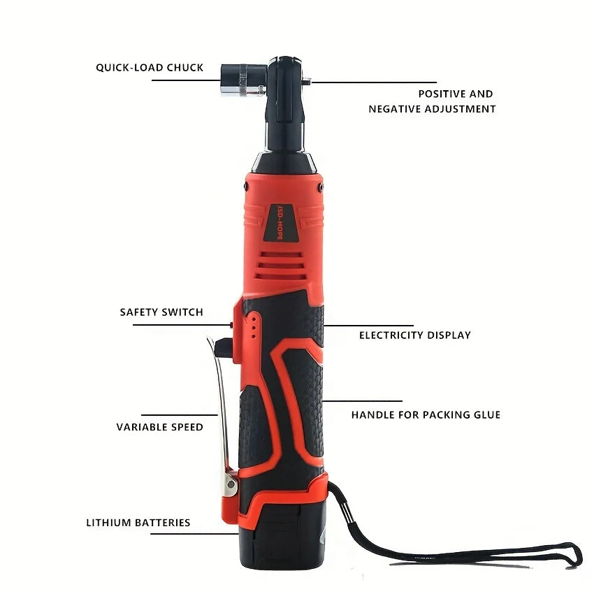 27/5000 Electric ratchet wrench 90 degree straight Angle electric charging wrench lithium electric stage truss tool