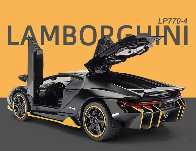 1:32 Lamborghinis LP770-4 750 Alloy Sports Car Model Diecasts Metal Pull Back Sound And Light Car Model Kids Toy Collection Gift