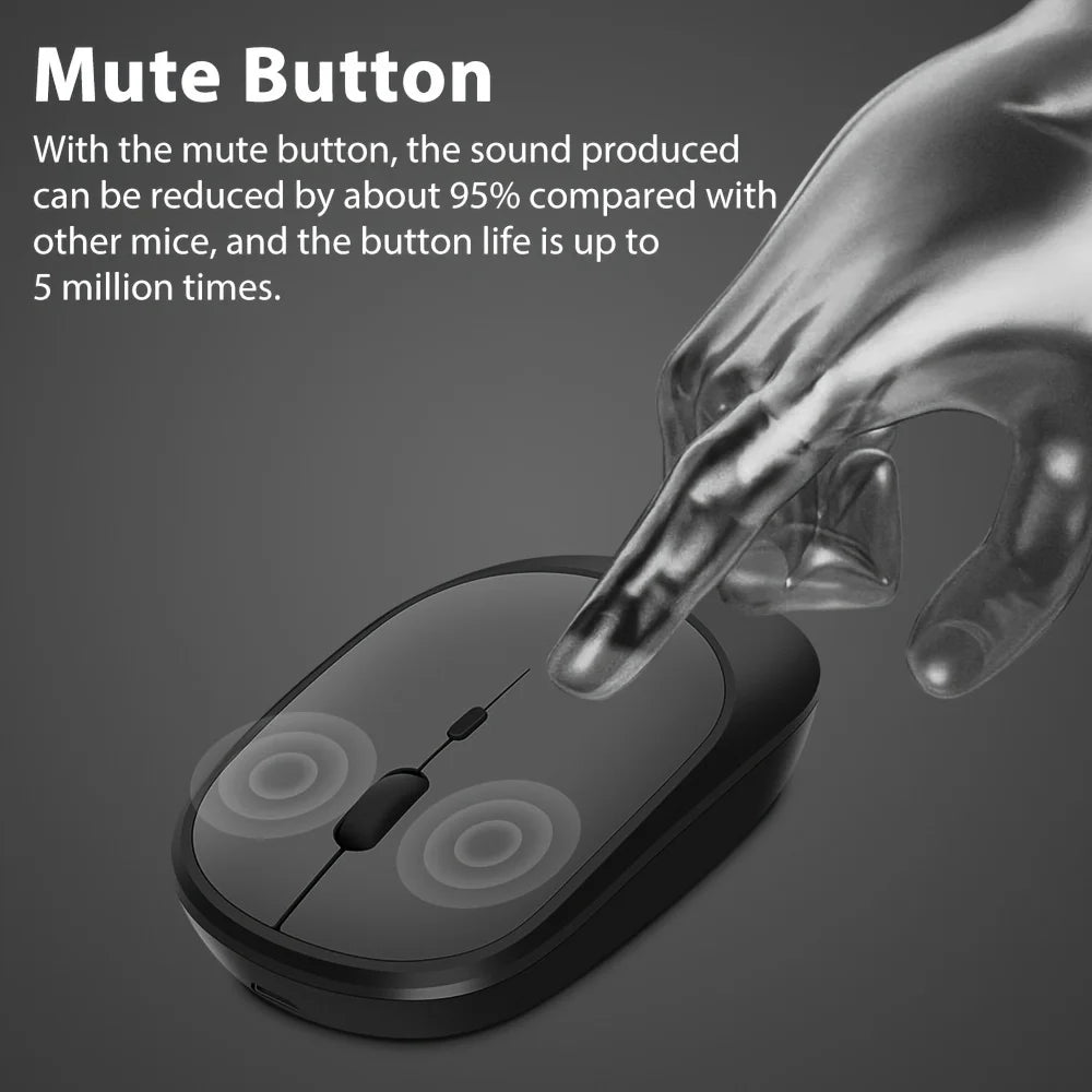 Wireless Mouse Rechargeable Mouse Gamer Dual Modes Bluetooth-compatible 2.4G USB Mute Mice For Laptop Pad Tablet Macbook Mause