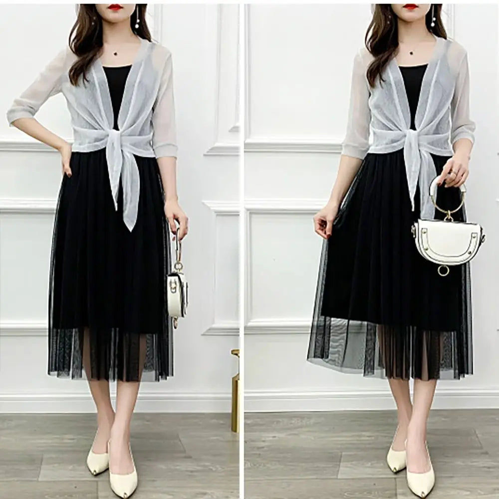 Polyester Women's Cardigan New One Size Tulle Sun Protection Clothing Mesh Shawl Summer