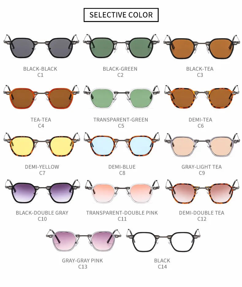 Small Square Sunglasses Riding Driving Sun Glasses Women Men Brand Designer Metal Frame Eyewear Shades Oculos De Sol UV400