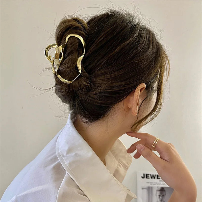 Fashion Geometric Metal Hair Claw Clips for Women Vintage Hair Clamps Crab Headband Hairpin Girls Hair Accessories Headwear