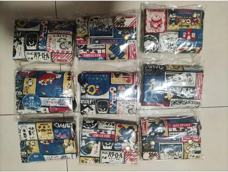 Women's Fold Card Wallet Canvas Cartoon Key Organizer Coin Purse Small Pouch Female Money Bag Carteira Feminina 2024 for Girls