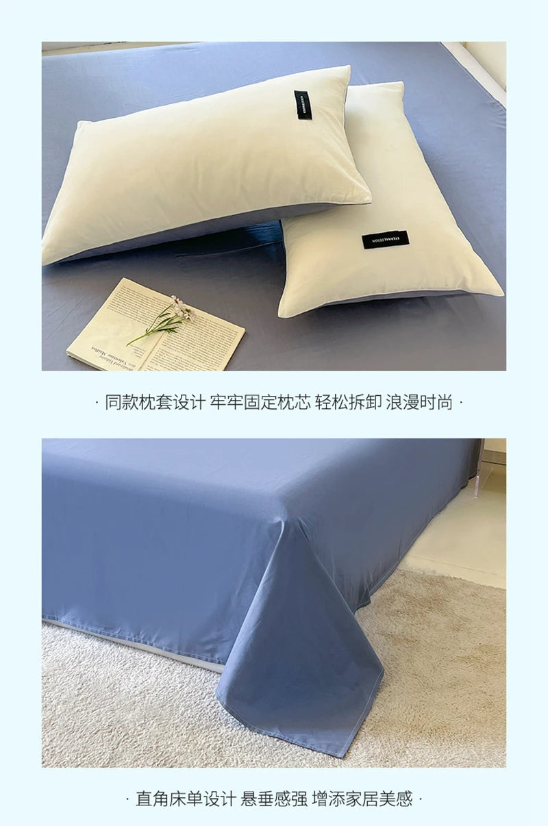 White Bedding Comforter Set with Pillowcase bed sheet Single Full Size Bed Linen Duvet Cover Set Queen/King Double Single Bed