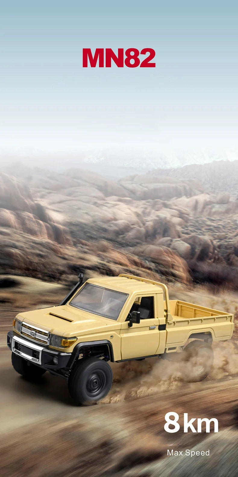 ZWN 1:12 Full Scale RC CAR MN82 Upgraded MN82 PRO Controllable Headlights 2.4G 4WD Off-Road Car Pick Up Truck Toy for Kids Gifts