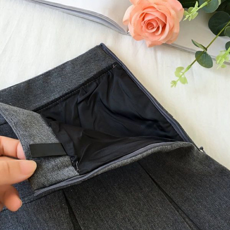 Fashion A Line Women Pleated Skirt High Waist Zipper Grey Student Mini Skirt JK Summer New 2023 Black Ladies Suit Skirt