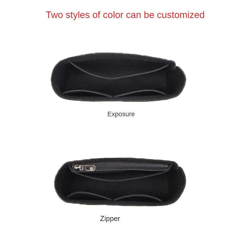New Felt Liner Cosmetic Bag, Multi-lined Multi-Grid Bag, Single-Handle Storage Bag, Ultralight Dumpling Handbag